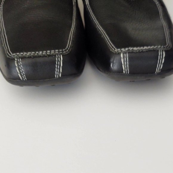 Black loafers with white contrast stitching 11 W - Picture 4 of 10